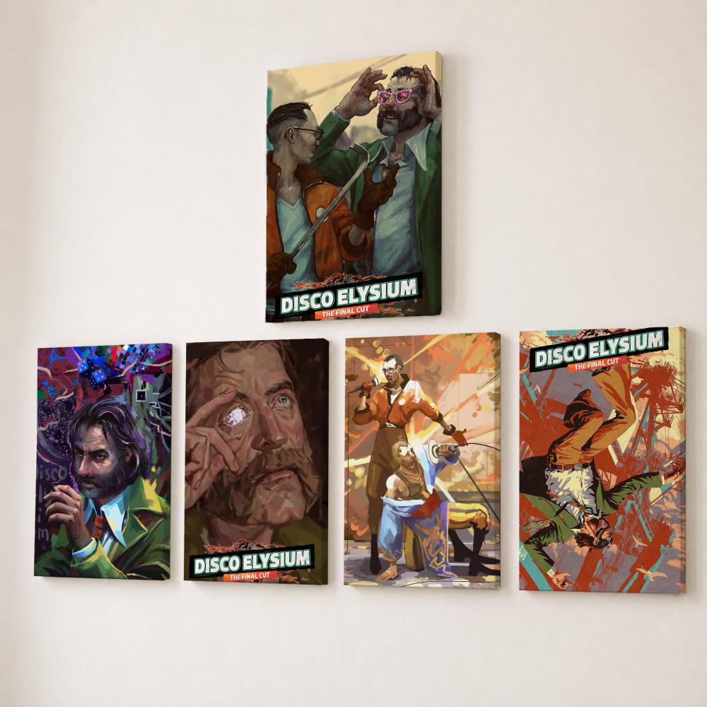 Canvas Wrap Ready - D-Disco Elysium, Cuadro de Videojuego, Caligrafía,