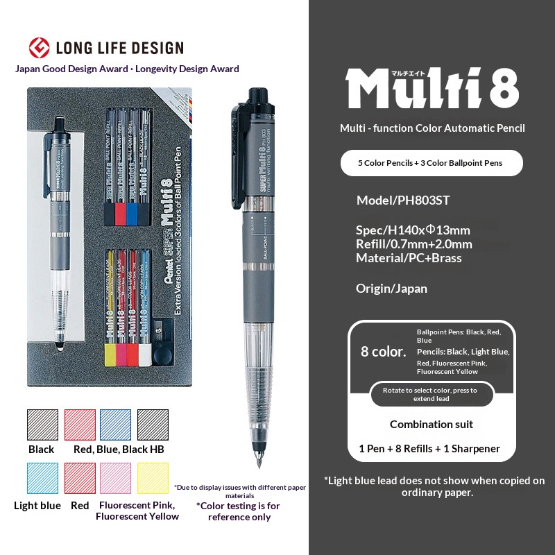 Pentel Multi 8 - Juego de Pape - Staedtler Pencil Lumocolor reseña y precio
