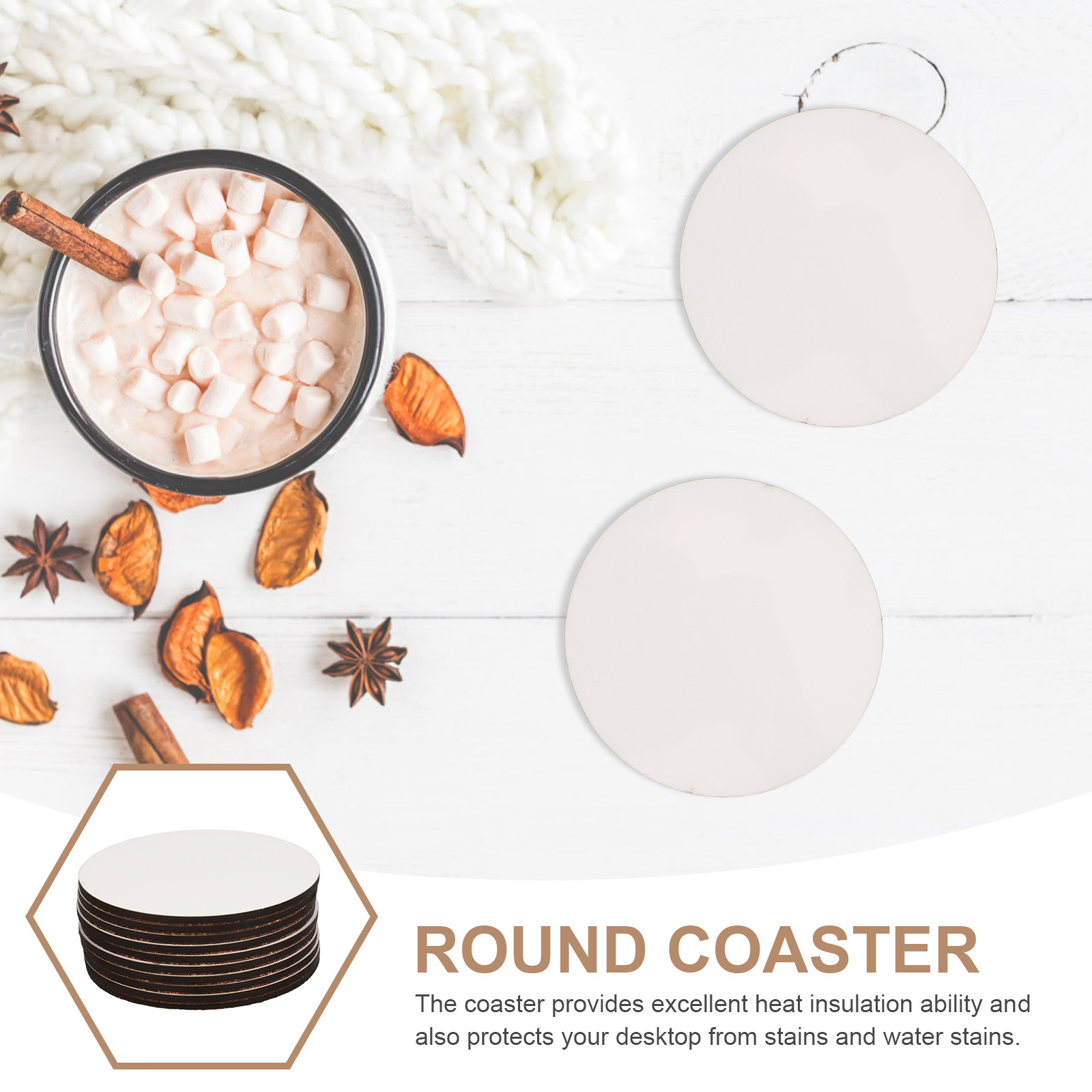 10 posavasos de madera para su - Coaster Sublimation Blank reseña y precio